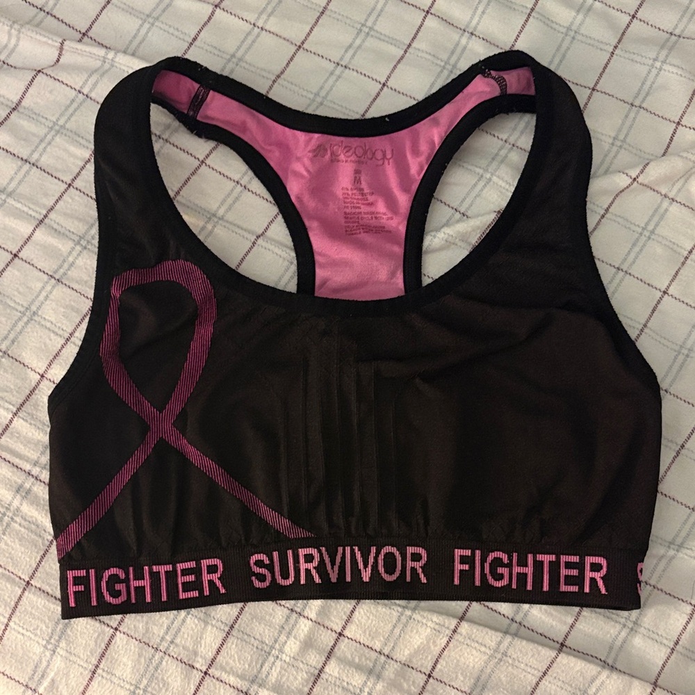 Ideology Black and Pink Sports Bra